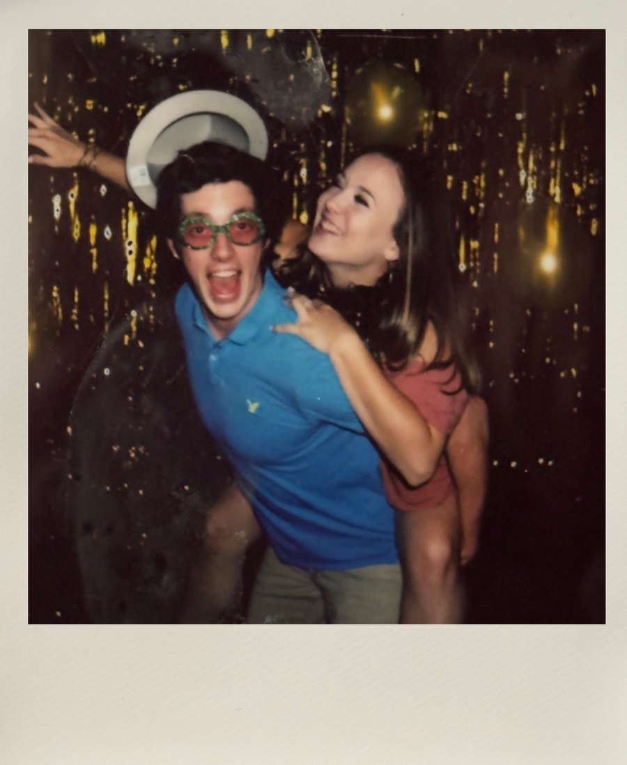Instant wedding photo of a couple at the reception